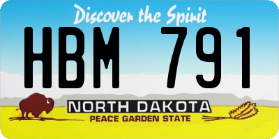 ND license plate HBM791
