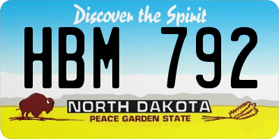 ND license plate HBM792