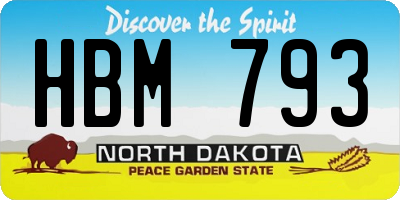 ND license plate HBM793