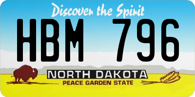 ND license plate HBM796