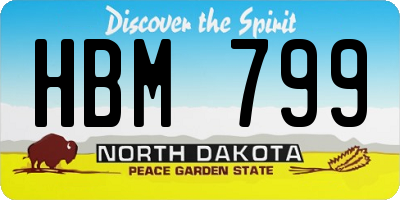 ND license plate HBM799