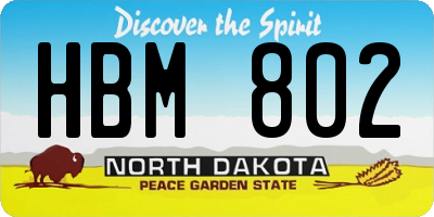 ND license plate HBM802