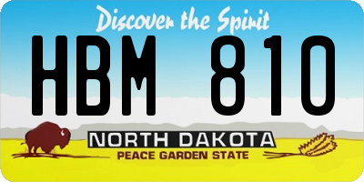 ND license plate HBM810