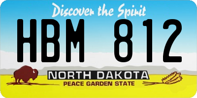 ND license plate HBM812
