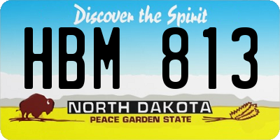 ND license plate HBM813