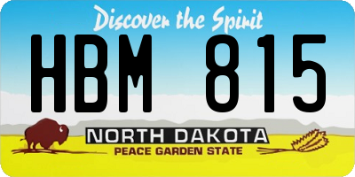 ND license plate HBM815