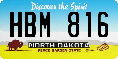 ND license plate HBM816