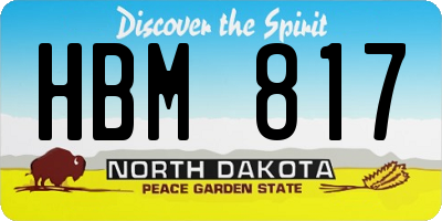 ND license plate HBM817