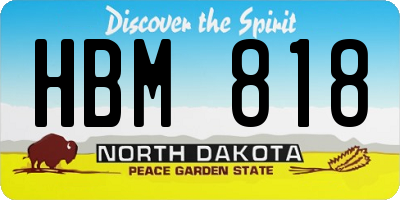ND license plate HBM818