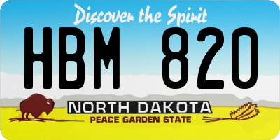 ND license plate HBM820
