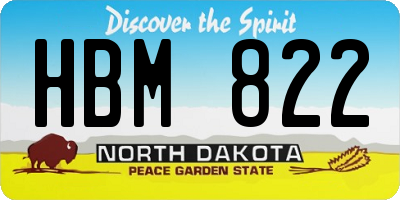 ND license plate HBM822