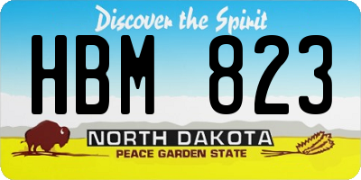 ND license plate HBM823