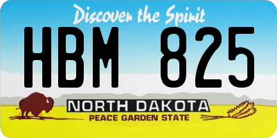 ND license plate HBM825