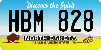 ND license plate HBM828