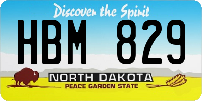 ND license plate HBM829