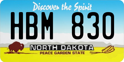 ND license plate HBM830