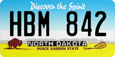 ND license plate HBM842