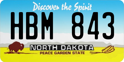 ND license plate HBM843