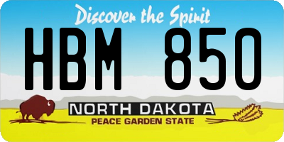 ND license plate HBM850