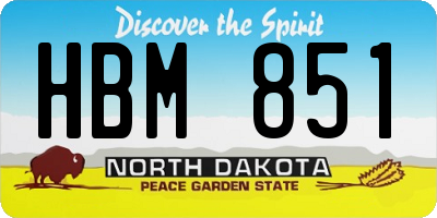ND license plate HBM851