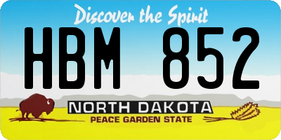 ND license plate HBM852