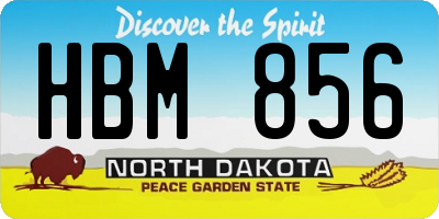 ND license plate HBM856