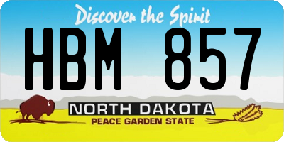 ND license plate HBM857