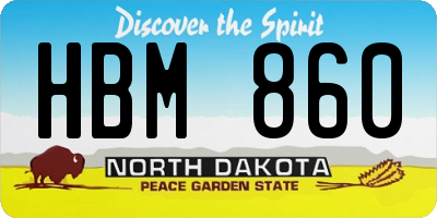ND license plate HBM860