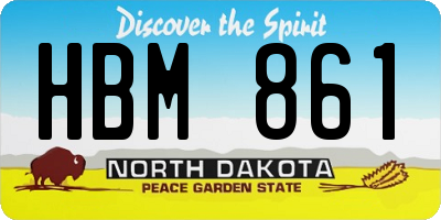 ND license plate HBM861