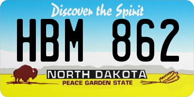 ND license plate HBM862