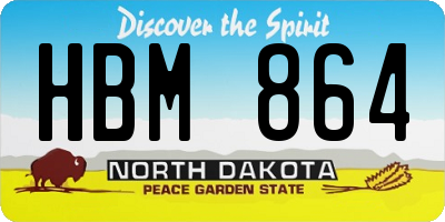 ND license plate HBM864