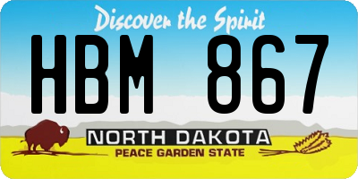 ND license plate HBM867