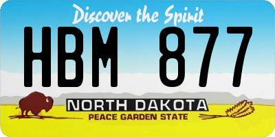 ND license plate HBM877