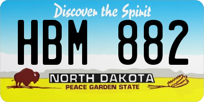 ND license plate HBM882