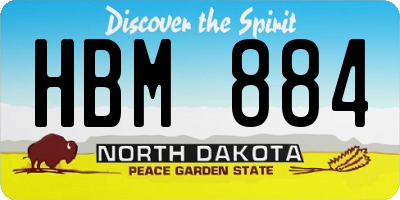 ND license plate HBM884