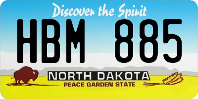 ND license plate HBM885