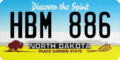 ND license plate HBM886