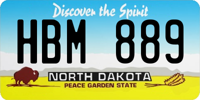 ND license plate HBM889