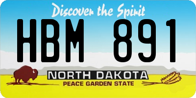 ND license plate HBM891