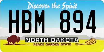 ND license plate HBM894