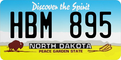 ND license plate HBM895