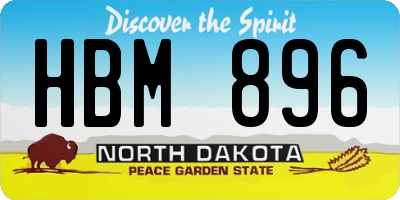 ND license plate HBM896