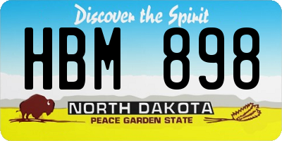 ND license plate HBM898