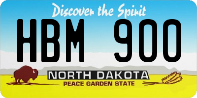 ND license plate HBM900