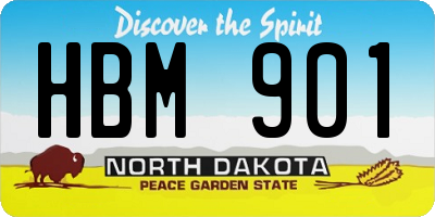 ND license plate HBM901