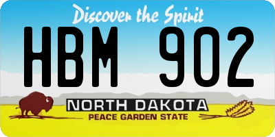 ND license plate HBM902