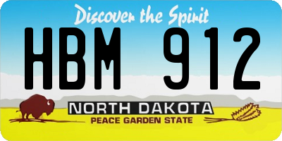 ND license plate HBM912