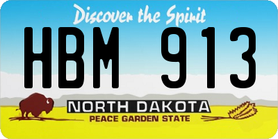 ND license plate HBM913