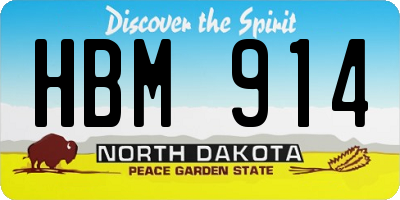 ND license plate HBM914