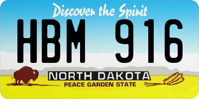 ND license plate HBM916